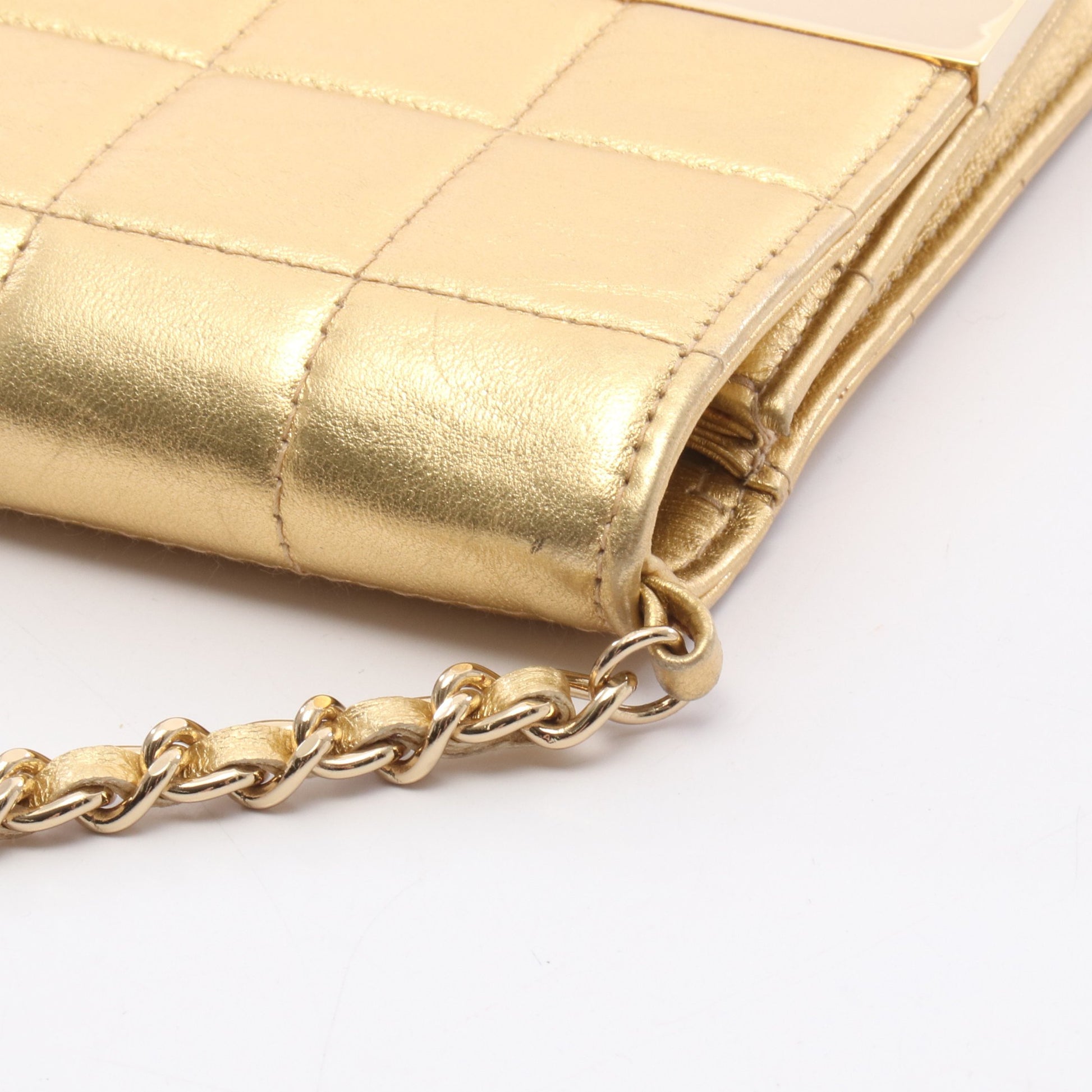 チョコバー チェーンショルダーバッグ レザー ゴールド ゴールド金具 シャネル バッグ CHANEL