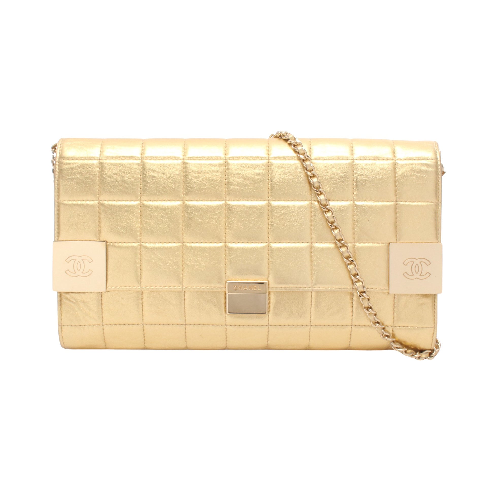チョコバー チェーンショルダーバッグ レザー ゴールド ゴールド金具 シャネル バッグ CHANEL