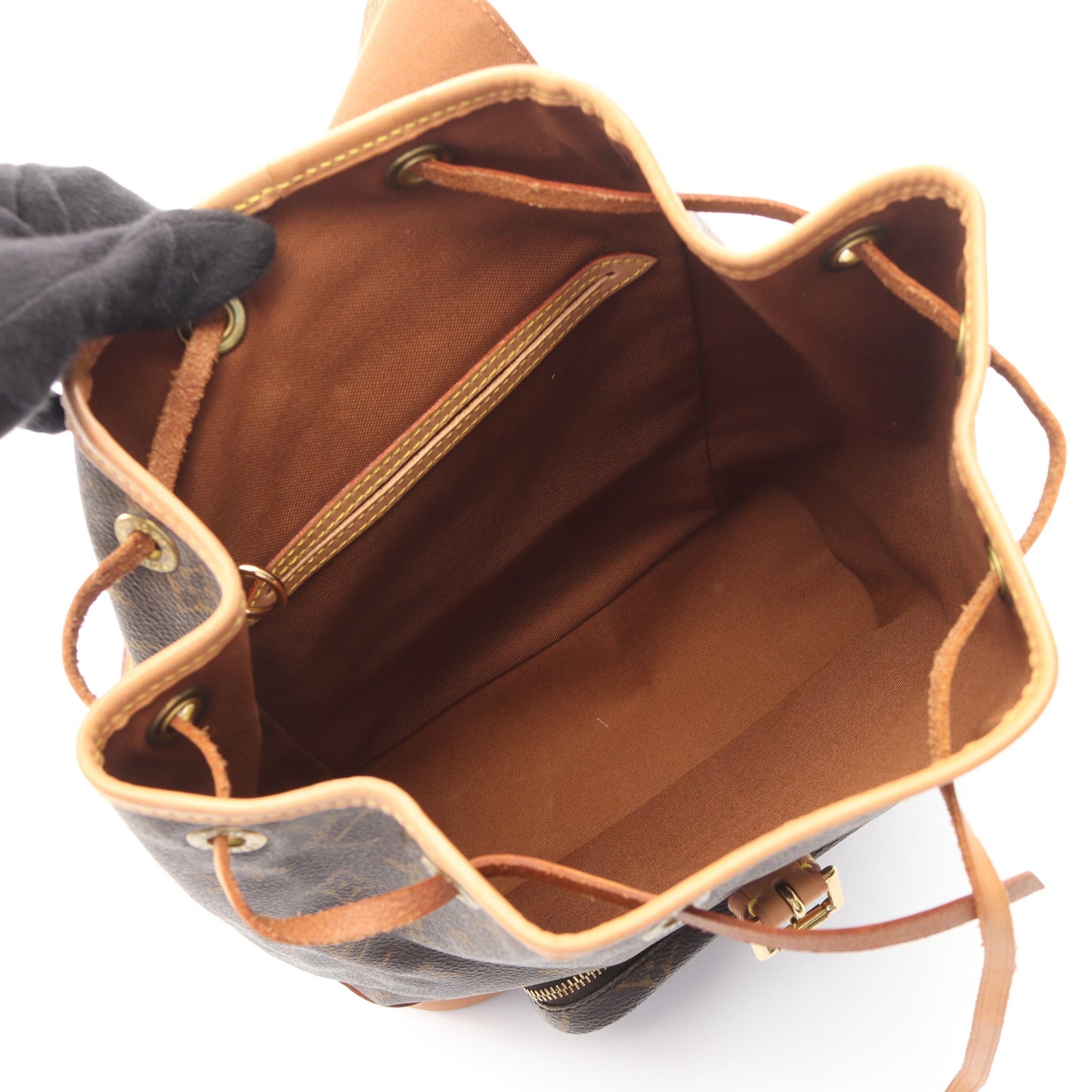 モンスリMM モノグラム バックパック リュックサック PVC レザー ブラウン ルイヴィトン バッグ LOUIS VUITTON