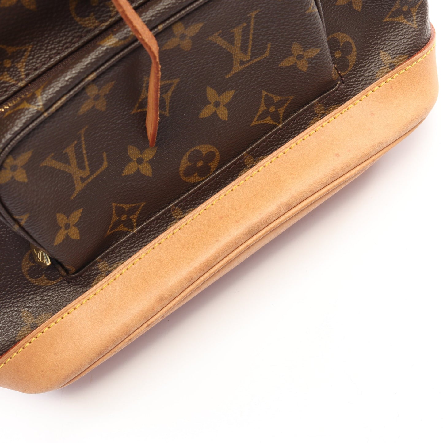 モンスリMM モノグラム バックパック リュックサック PVC レザー ブラウン ルイヴィトン バッグ LOUIS VUITTON