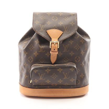 モンスリMM モノグラム バックパック リュックサック PVC レザー ブラウン ルイヴィトン バッグ LOUIS VUITTON