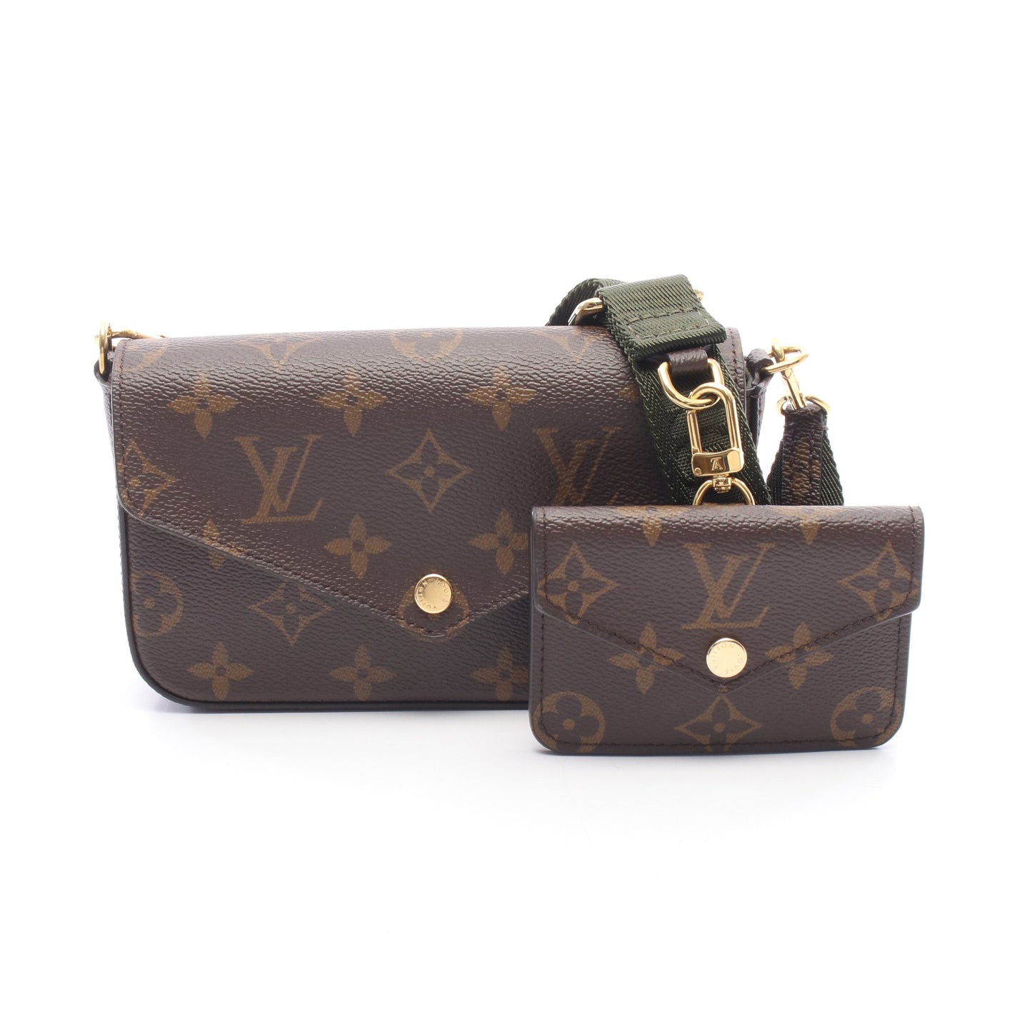 ミュルティ ポシェット フェリシー モノグラム ショルダーバッグ PVC ブラウン ダークグリーン ルイヴィトン バッグ LOUIS VUITTON