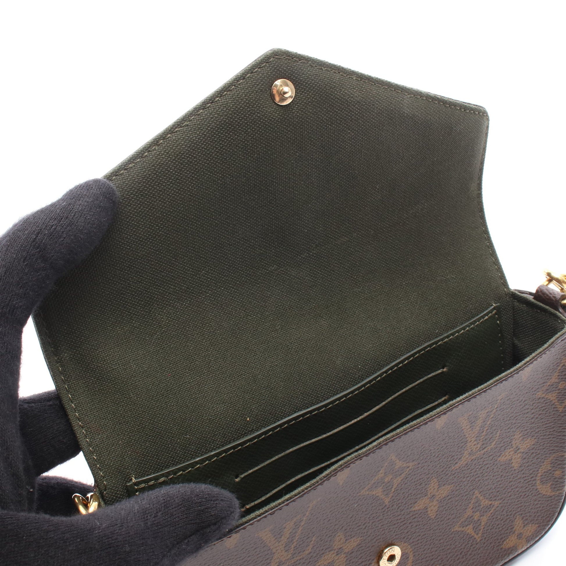 ミュルティ ポシェット フェリシー モノグラム ショルダーバッグ PVC ブラウン ダークグリーン ルイヴィトン バッグ LOUIS VUITTON