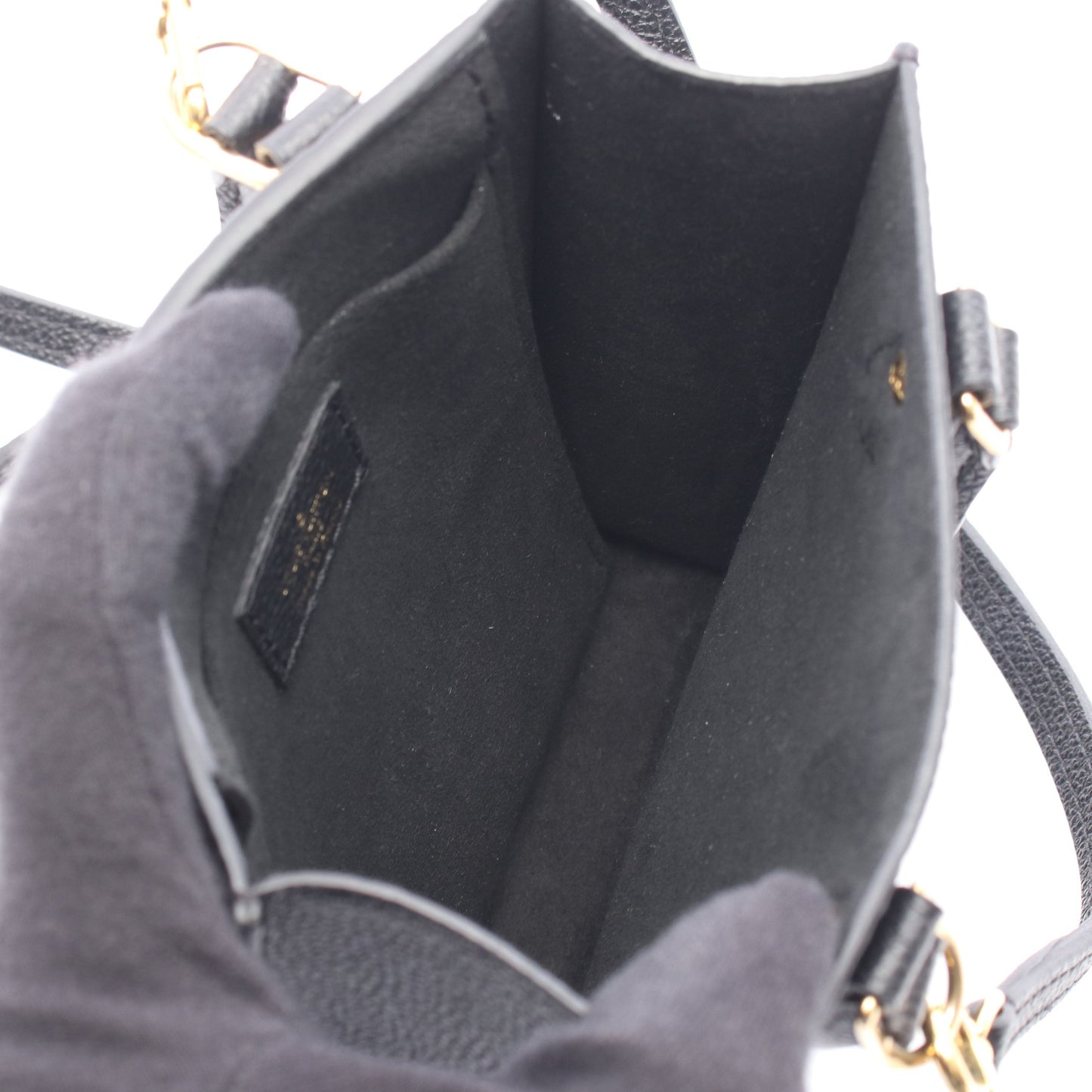 プティット サックプラ モノグラムアンプラント ノワール 2WAY ハンドバッグ レザー ブラック ルイヴィトン