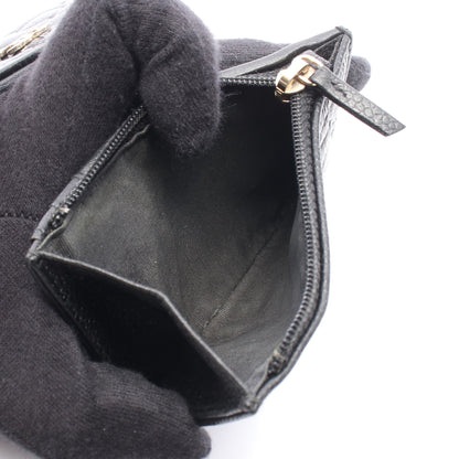 カメリア 三つ折り財布 レザー ブラック ゴールド金具 シャネル