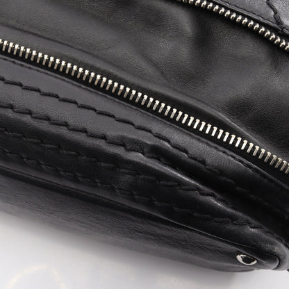 ワイルドステッチ チェーンショルダーバッグ カーフレザー ブラック シルバー金具 シャネル バッグ CHANEL