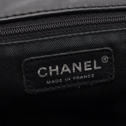 ワイルドステッチ チェーンショルダーバッグ カーフレザー ブラック シルバー金具 シャネル バッグ CHANEL
