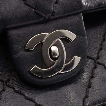 ワイルドステッチ チェーンショルダーバッグ カーフレザー ブラック シルバー金具 シャネル バッグ CHANEL