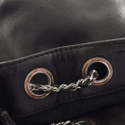 ココマーク スモール巾着 バックパック リュックサック ラムスキン ブラック シルバー金具 シャネル バッグ CHANEL