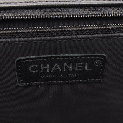 ボーイシャネル ラージ チェーンショルダーバッグ ラムスキン ブラック シルバー金具 シャネル