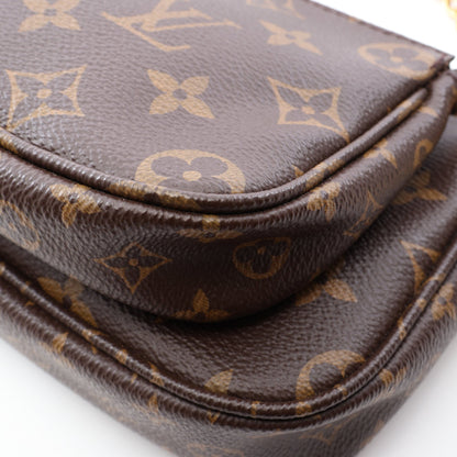 ミュルティ ポシェットアクセソワール モノグラム カーキ ショルダーバッグ PVC レザー ブラウン カーキグリーン ルイヴィトン