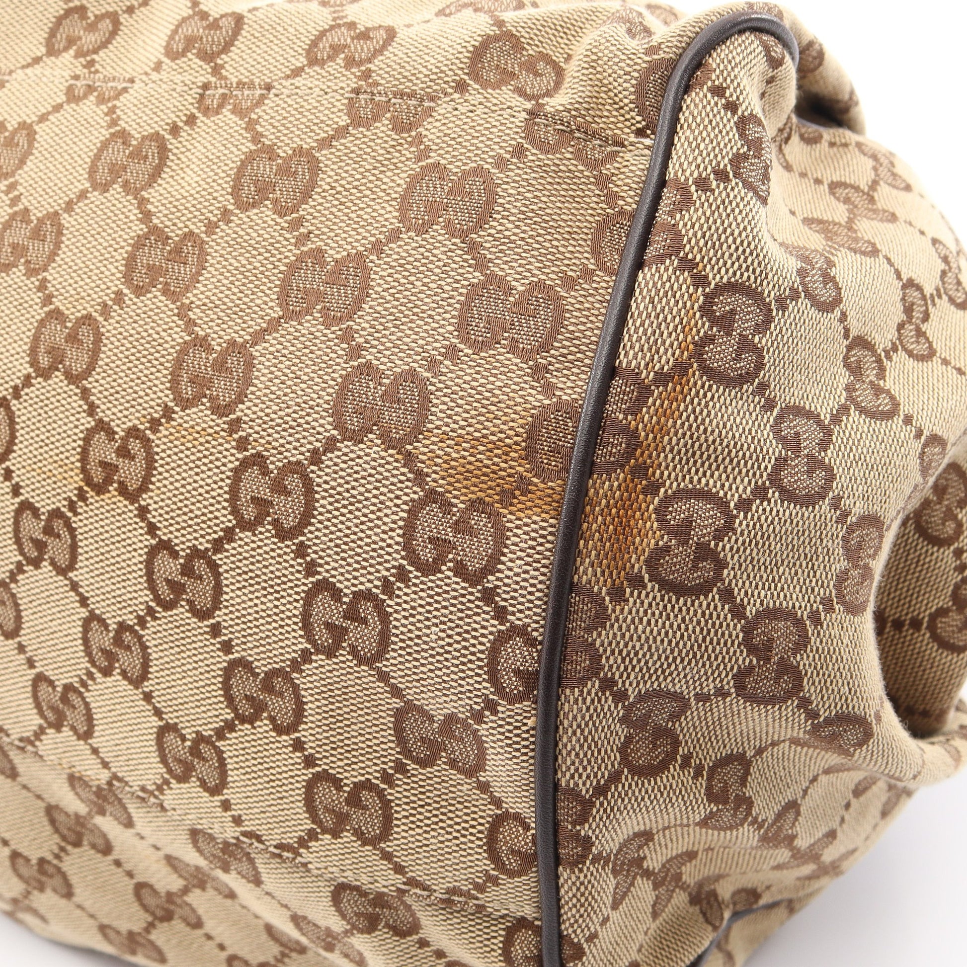スーキー GGキャンバス ハンドバッグ キャンバス レザー ベージュ ブラウン グッチ バッグ GUCCI