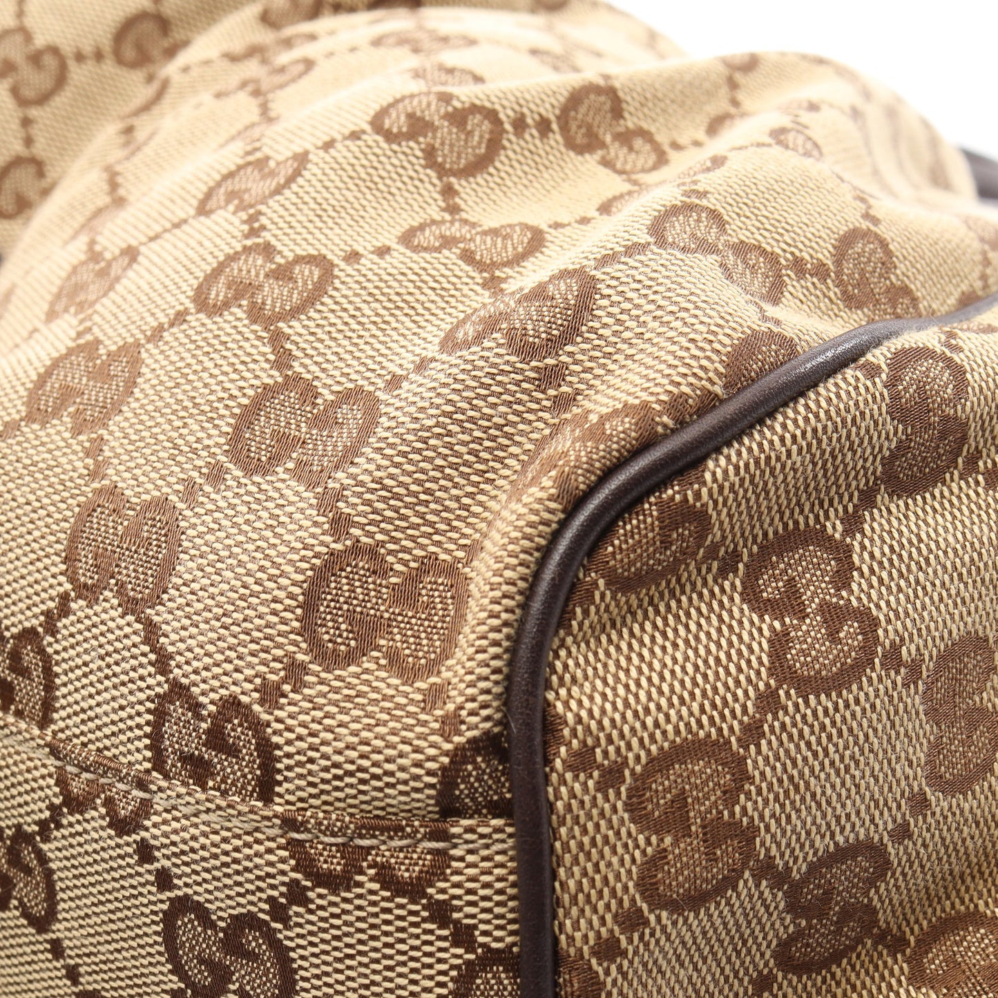 スーキー GGキャンバス ハンドバッグ キャンバス レザー ベージュ ブラウン グッチ バッグ GUCCI