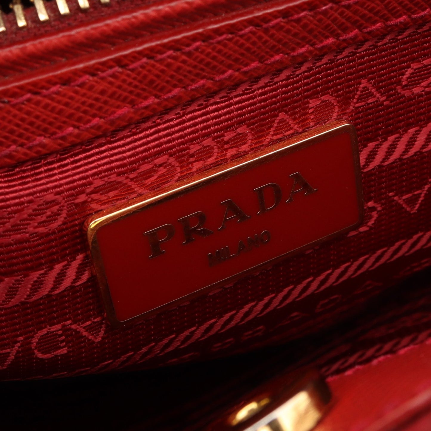 SAFFIANO LUX ガレリア 2WAY ハンドバッグ サフィアーノレザー レッド プラダ