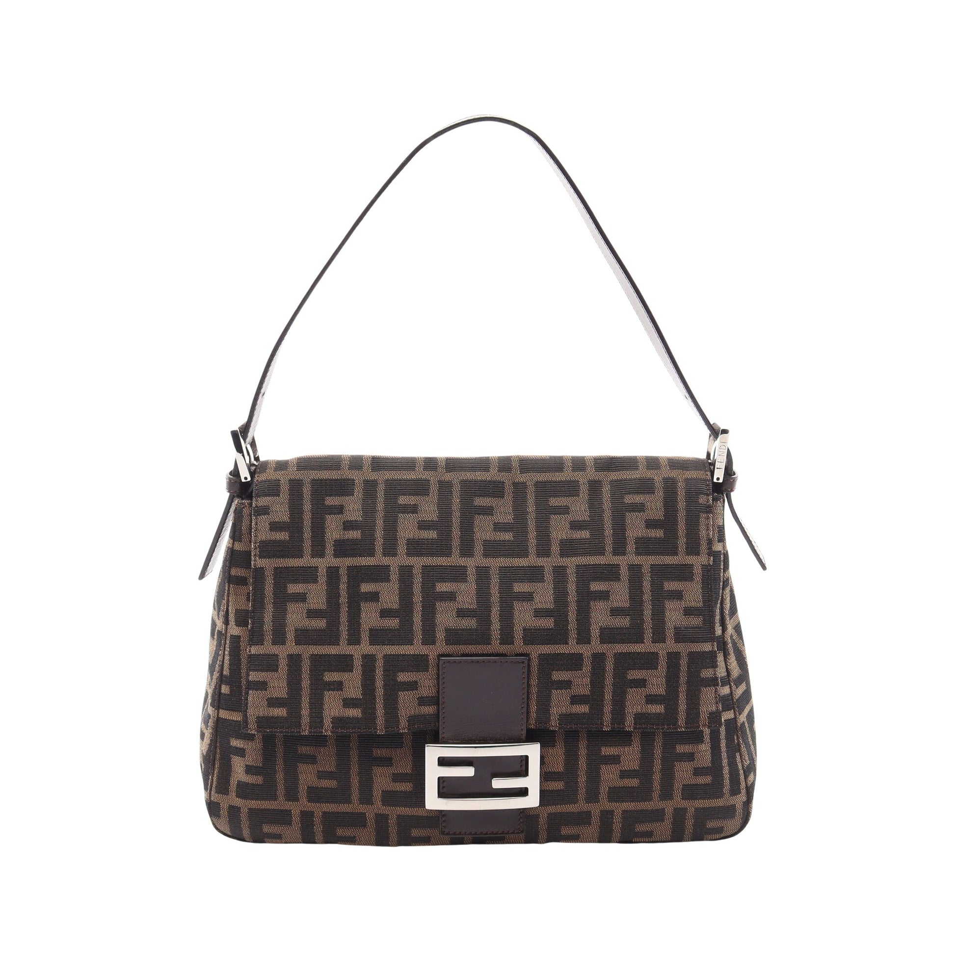 マンマバケット ズッカ ワンショルダーバッグ キャンバス レザー ベージュ ブラック ダークブラウン フェンディ バッグ FENDI