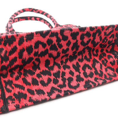 BOOK TOTE ブックトート ミディアム レオパード ハンドバッグ トートバッグ キャンバス レッド ブラック クリスチャンディオール