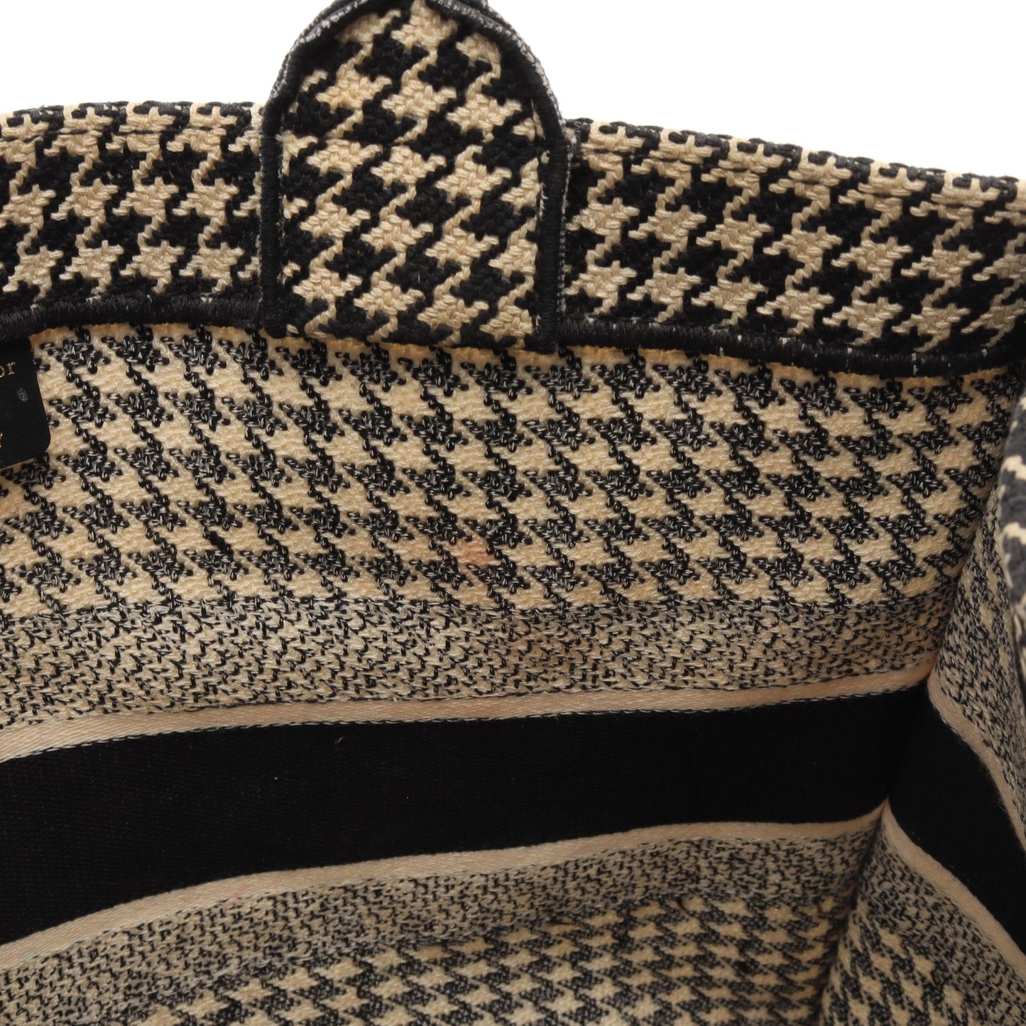 BOOK TOTE ブックトート ミディアム 千鳥格子 ハンドバッグ トートバッグ キャンバス オフホワイト ブラック クリスチャンディオール