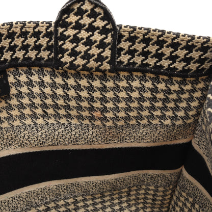 BOOK TOTE ブックトート ミディアム 千鳥格子 ハンドバッグ トートバッグ キャンバス オフホワイト ブラック クリスチャンディオール