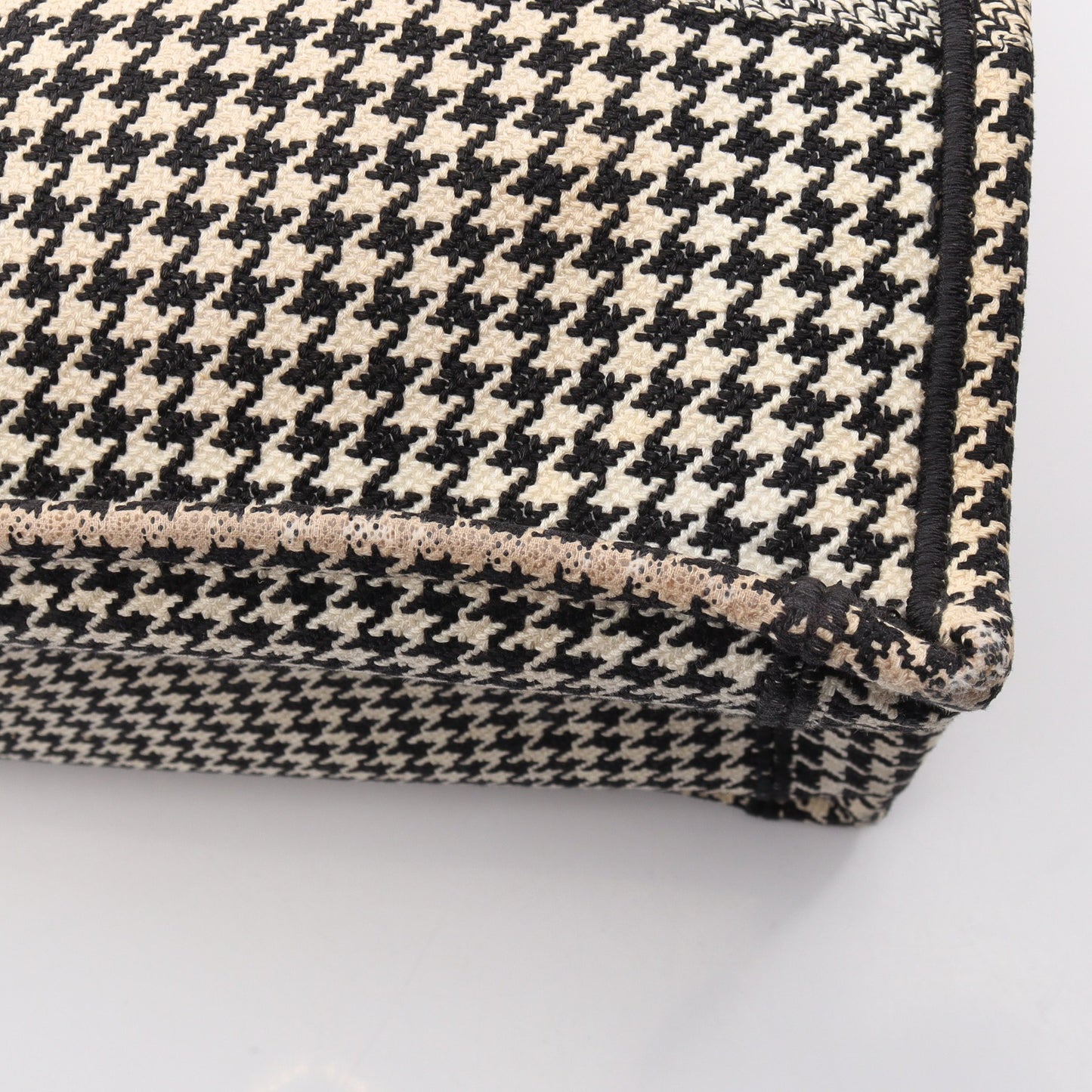 BOOK TOTE ブックトート ミディアム 千鳥格子 ハンドバッグ トートバッグ キャンバス オフホワイト ブラック クリスチャンディオール