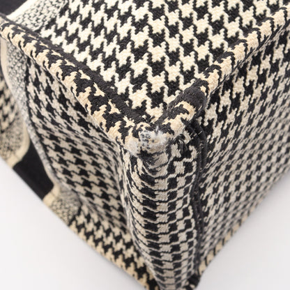 BOOK TOTE ブックトート ミディアム 千鳥格子 ハンドバッグ トートバッグ キャンバス オフホワイト ブラック クリスチャンディオール
