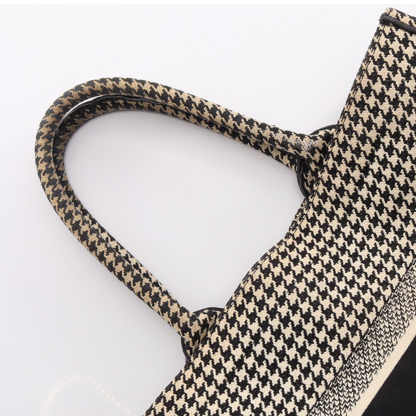 BOOK TOTE ブックトート ミディアム 千鳥格子 ハンドバッグ トートバッグ キャンバス オフホワイト ブラック クリスチャンディオール