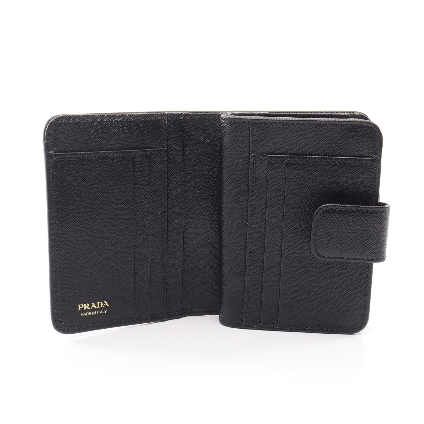 SAFFIANO TRIANG 二つ折り財布 サフィアーノレザー ブラック プラダ