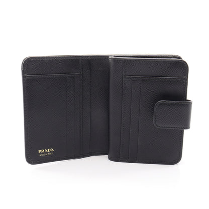 SAFFIANO TRIANG 二つ折り財布 サフィアーノレザー ブラック プラダ