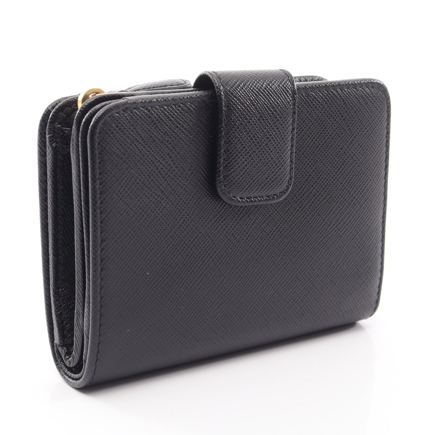 SAFFIANO TRIANG 二つ折り財布 サフィアーノレザー ブラック プラダ