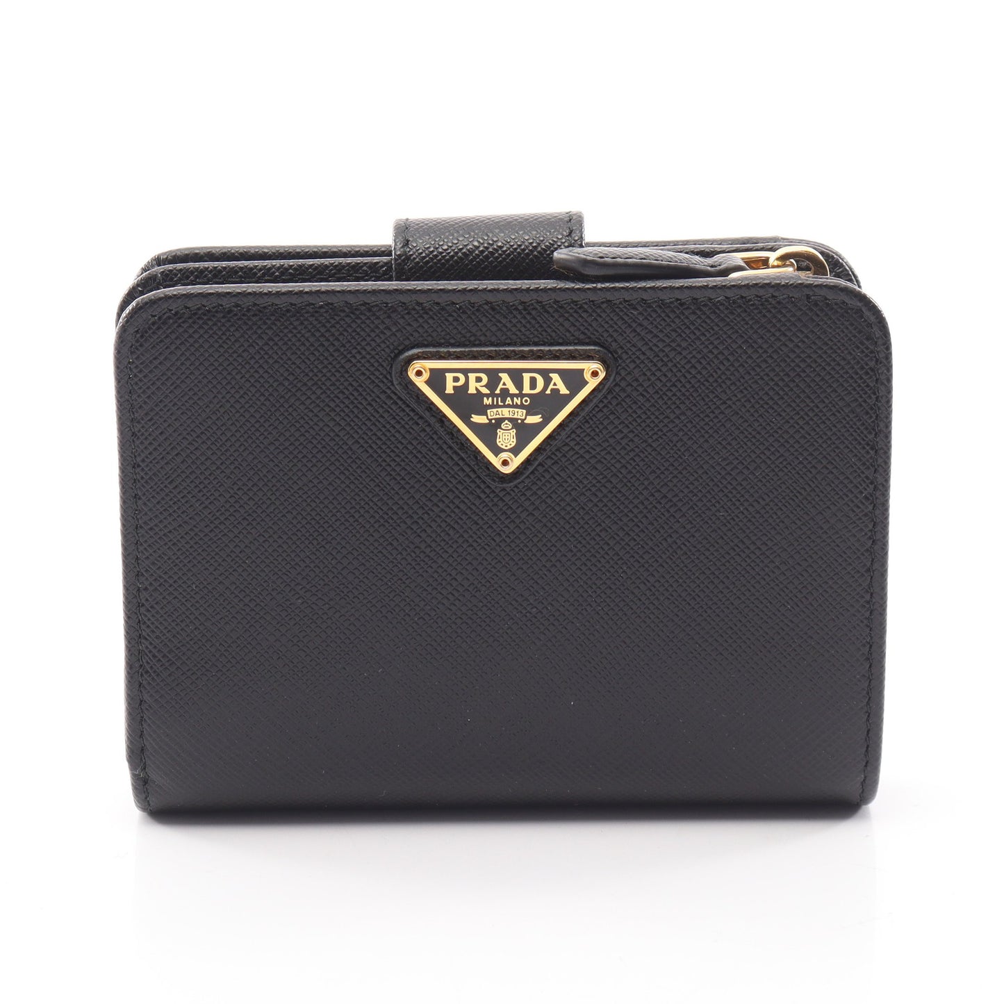 SAFFIANO TRIANG 二つ折り財布 サフィアーノレザー ブラック プラダ