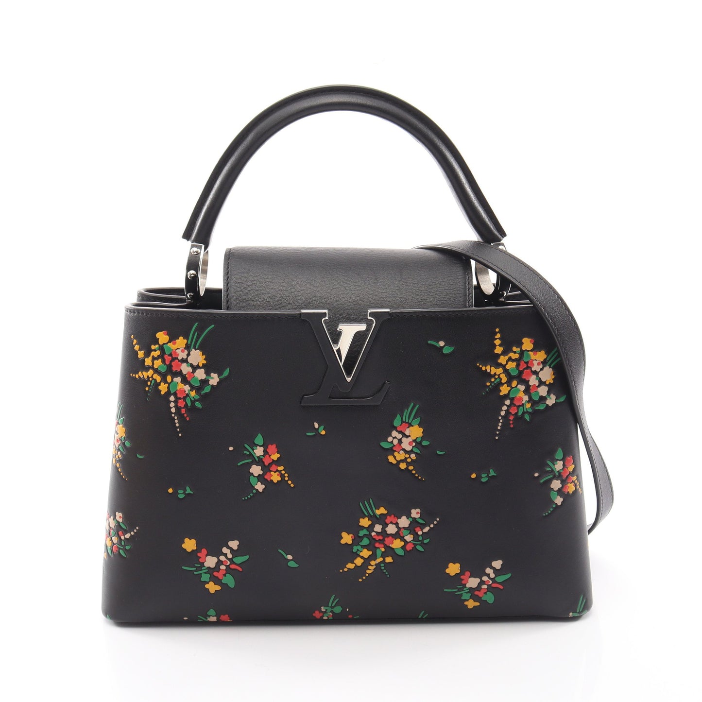 カプシーヌPM Blossom 2WAY ハンドバッグ レザー ブラック マルチカラー ルイヴィトン