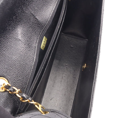 マトラッセ チェーンショルダーバッグ キャビアスキン ブラック ゴールド金具 シャネル バッグ CHANEL
