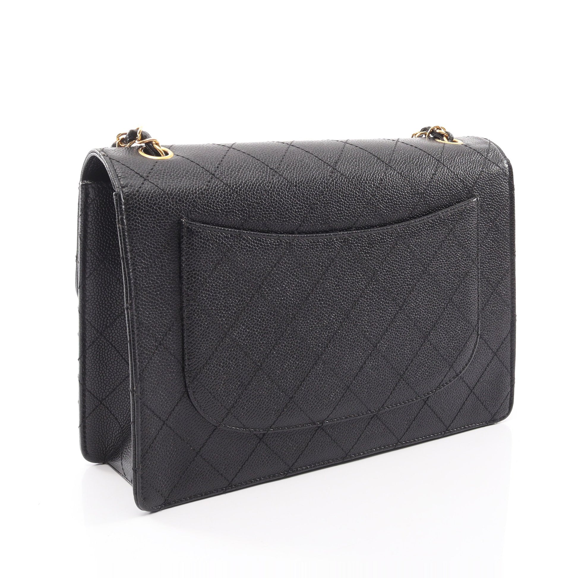 マトラッセ チェーンショルダーバッグ キャビアスキン ブラック ゴールド金具 シャネル バッグ CHANEL