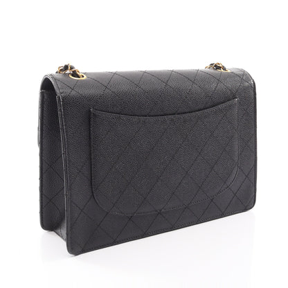 マトラッセ チェーンショルダーバッグ キャビアスキン ブラック ゴールド金具 シャネル バッグ CHANEL