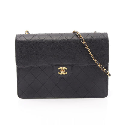 マトラッセ チェーンショルダーバッグ キャビアスキン ブラック ゴールド金具 シャネル バッグ CHANEL