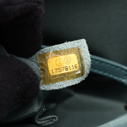 ボーイシャネル ラージ マトラッセ チェーンショルダーバッグ キャビアスキン ブルーグリーン シルバー金具 シャネル