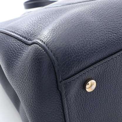 ネオエグゼクティブトート 2WAY ハンドバッグ トートバッグ レザー ネイビー ゴールド金具 シャネル