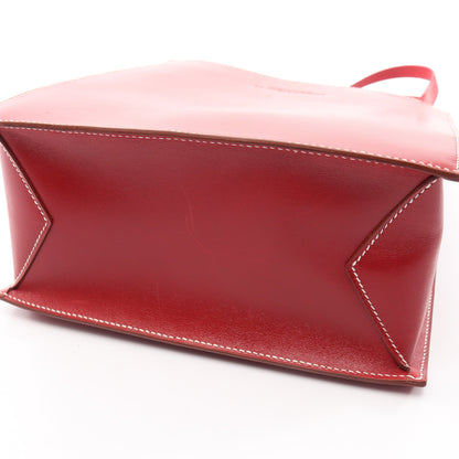 ルーシーMM ルージュヴィフ ハンドバッグ ボックスカーフ シェーブル レッド ゴールド金具 □B刻印 エルメス