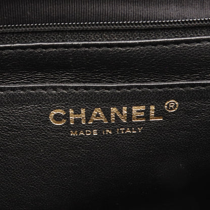 マトラッセ トップハンドル ハンドバッグ キャビアスキン ブラック ゴールド金具 シャネル