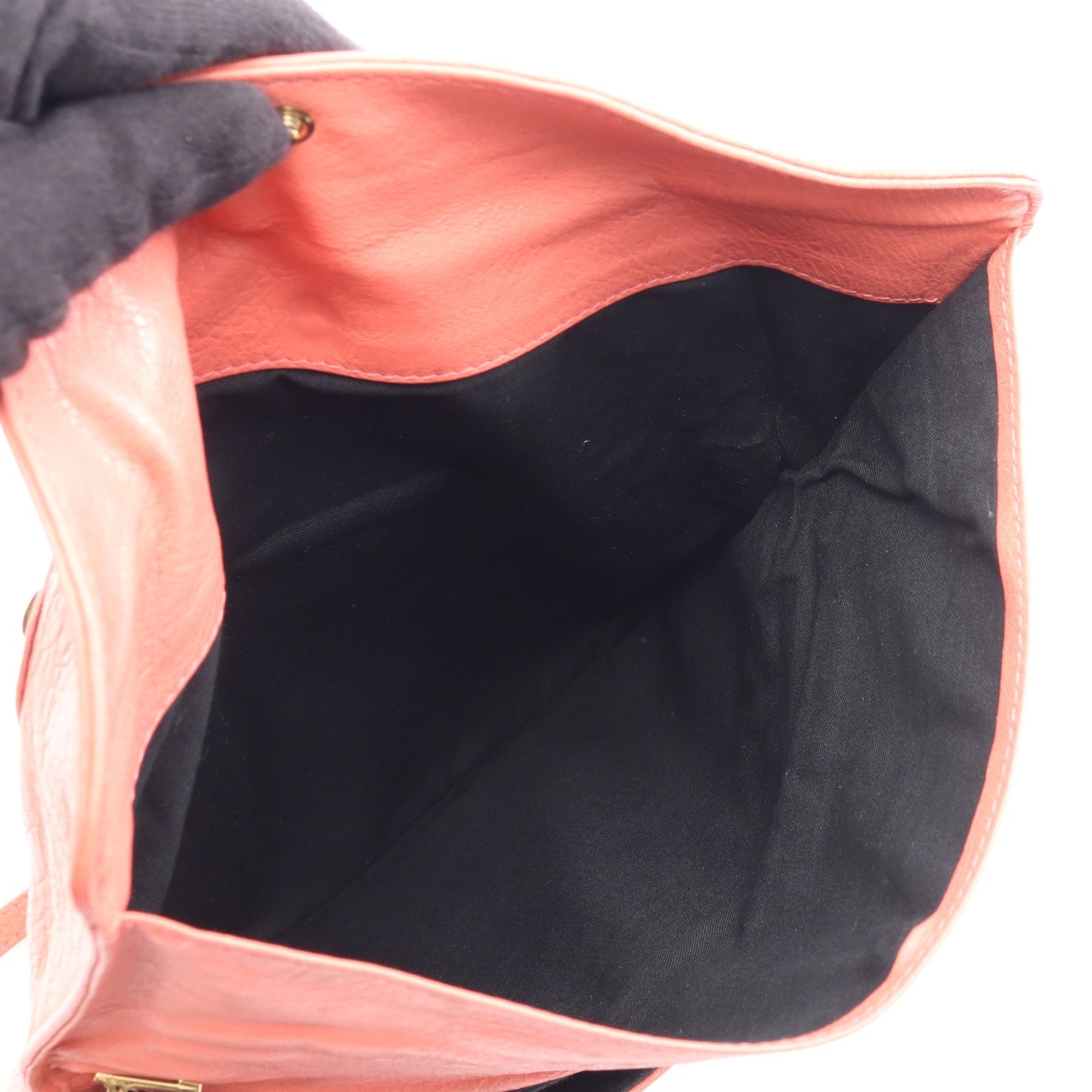 ジャイアントエンベロープ 2WAY クラッチバッグ レザー コーラルオレンジ バレンシアガ