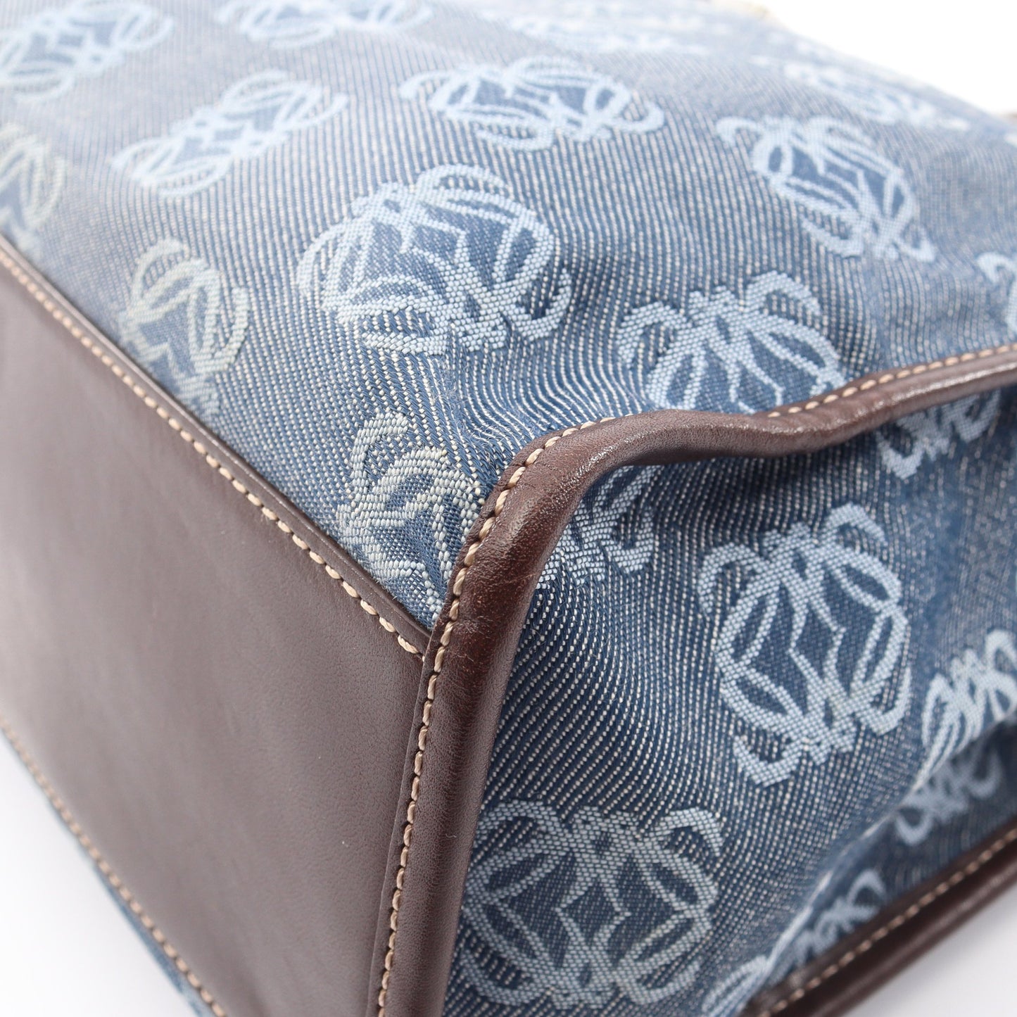 リピート アナグラム ハンドバッグ トートバッグ キャンバス レザー インディゴブルー ブラウン ロエベ