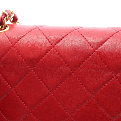 マトラッセ デカココマーク チェーンショルダーバッグ ラムスキン レッド ゴールド金具 シャネル