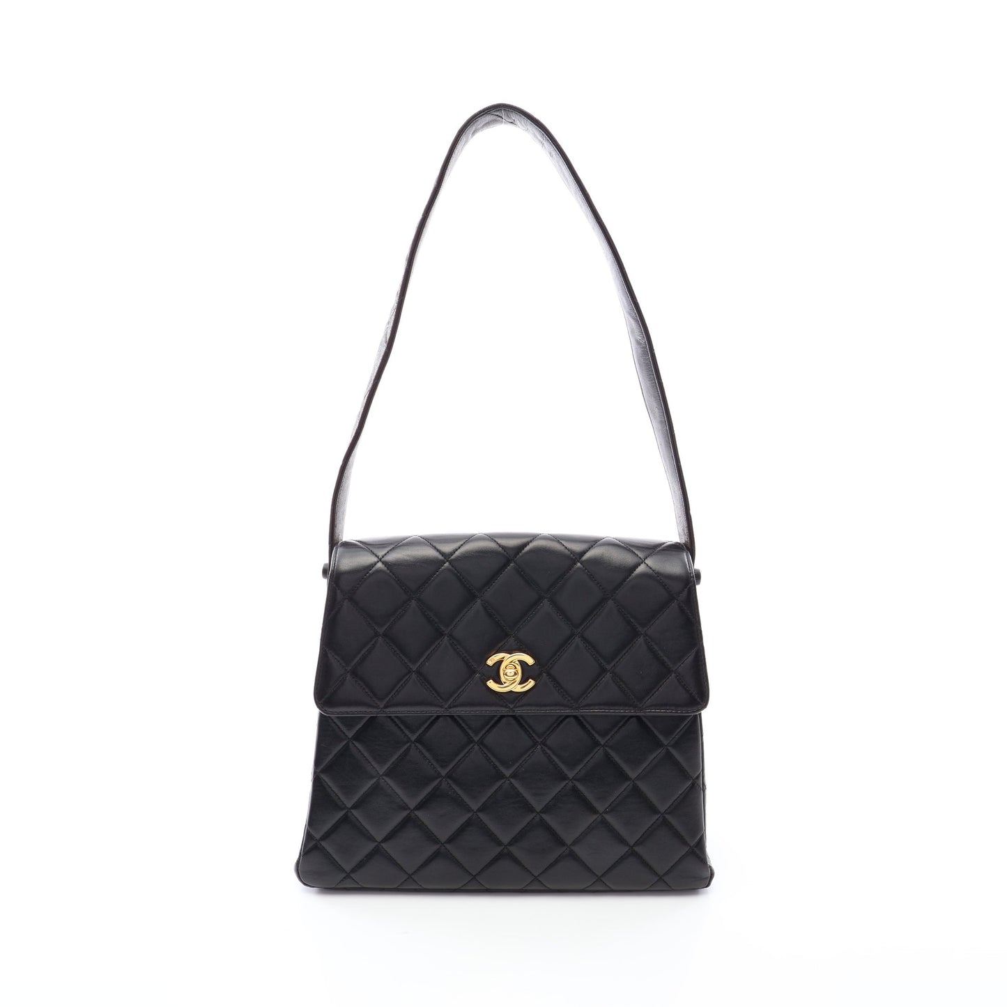 マトラッセ ワンショルダーバッグ ラムスキン ブラック ゴールド金具 シャネル バッグ CHANEL