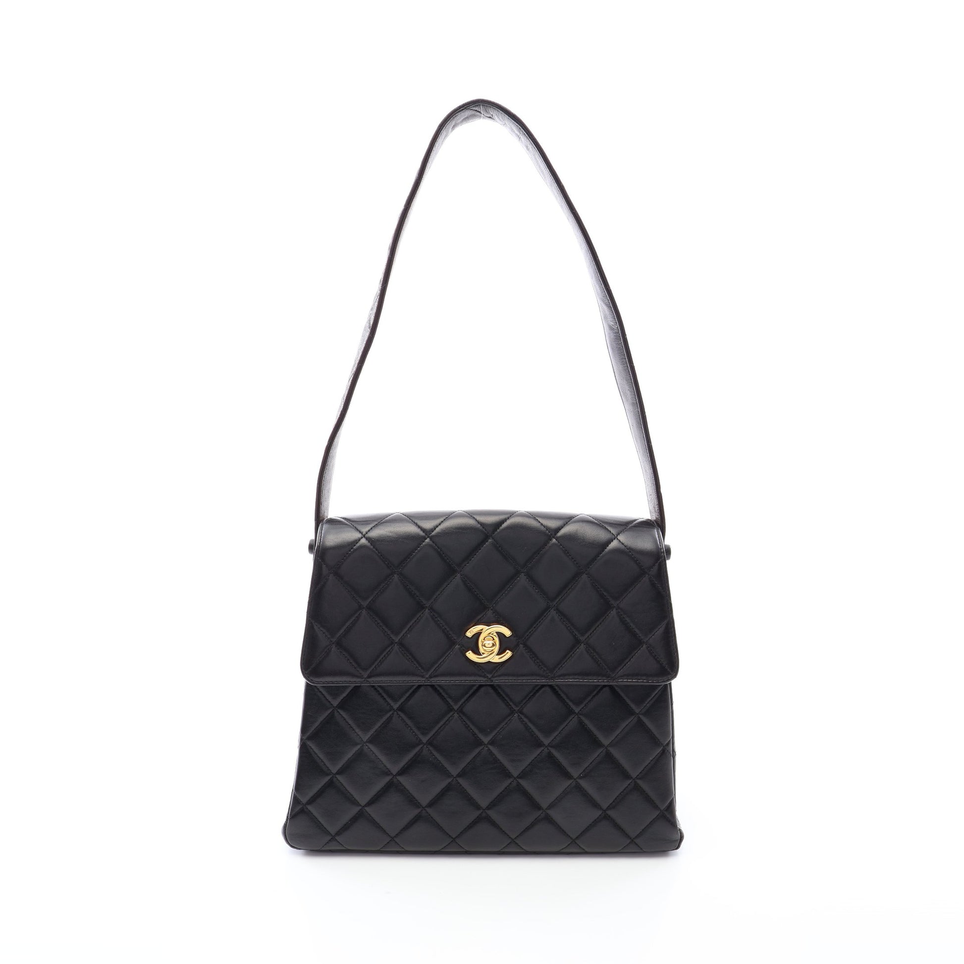 マトラッセ ワンショルダーバッグ ラムスキン ブラック ゴールド金具 シャネル バッグ CHANEL