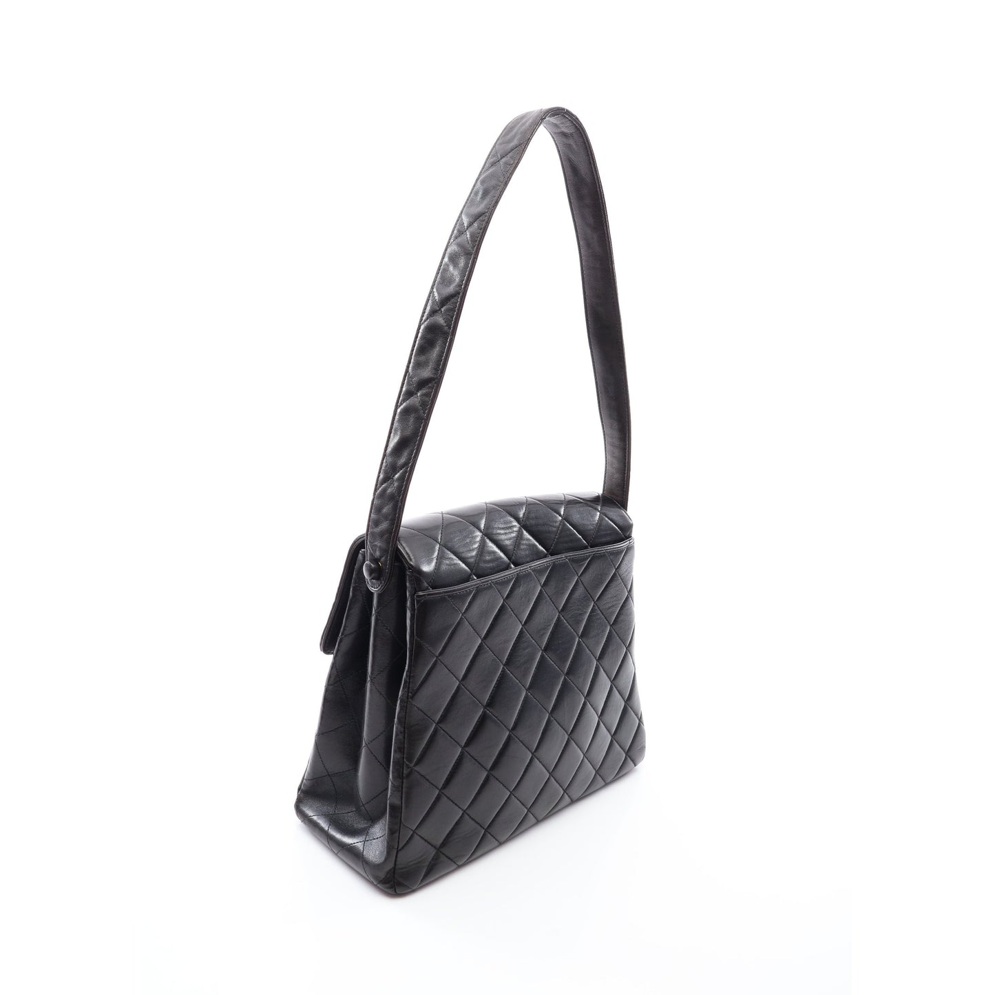 マトラッセ ワンショルダーバッグ ラムスキン ブラック ゴールド金具 シャネル バッグ CHANEL