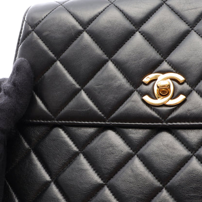 マトラッセ ワンショルダーバッグ ラムスキン ブラック ゴールド金具 シャネル バッグ CHANEL