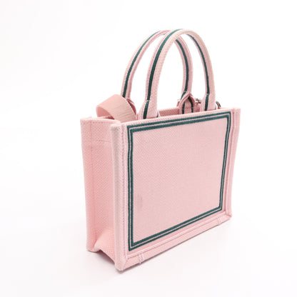 BOOK TOTE ブックトート スモール 2WAY ハンドバッグ トートバッグ キャンバス ピンク グリーン クリスチャンディオール