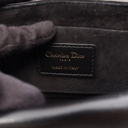 Dior Jolie トップハンドルバッグ ミニ カナージュ 2WAY ハンドバッグ レザー ブラック クリスチャンディオール