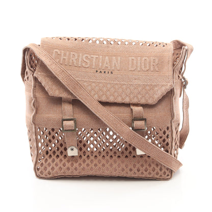 DIOR CAMP メッシュ メッセンジャーバッグ ショルダーバッグ キャンバス ピンクベージュ クリスチャンディオール