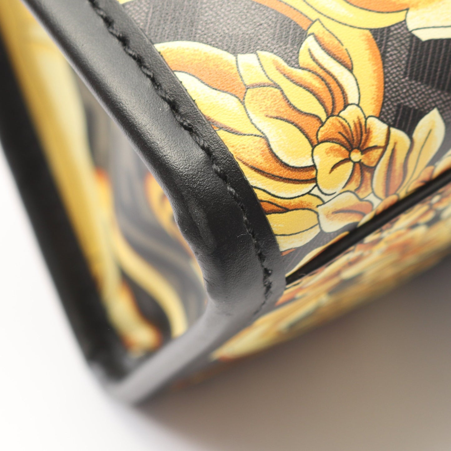 FENDI × VERSACE FENDACE フェンダーチェ SUNSHINE MEDIUM サンシャイン ミディアム 2WAY ハンドバッグ トートバッグ レザー ブラック イエロー ゴールド フェンディ