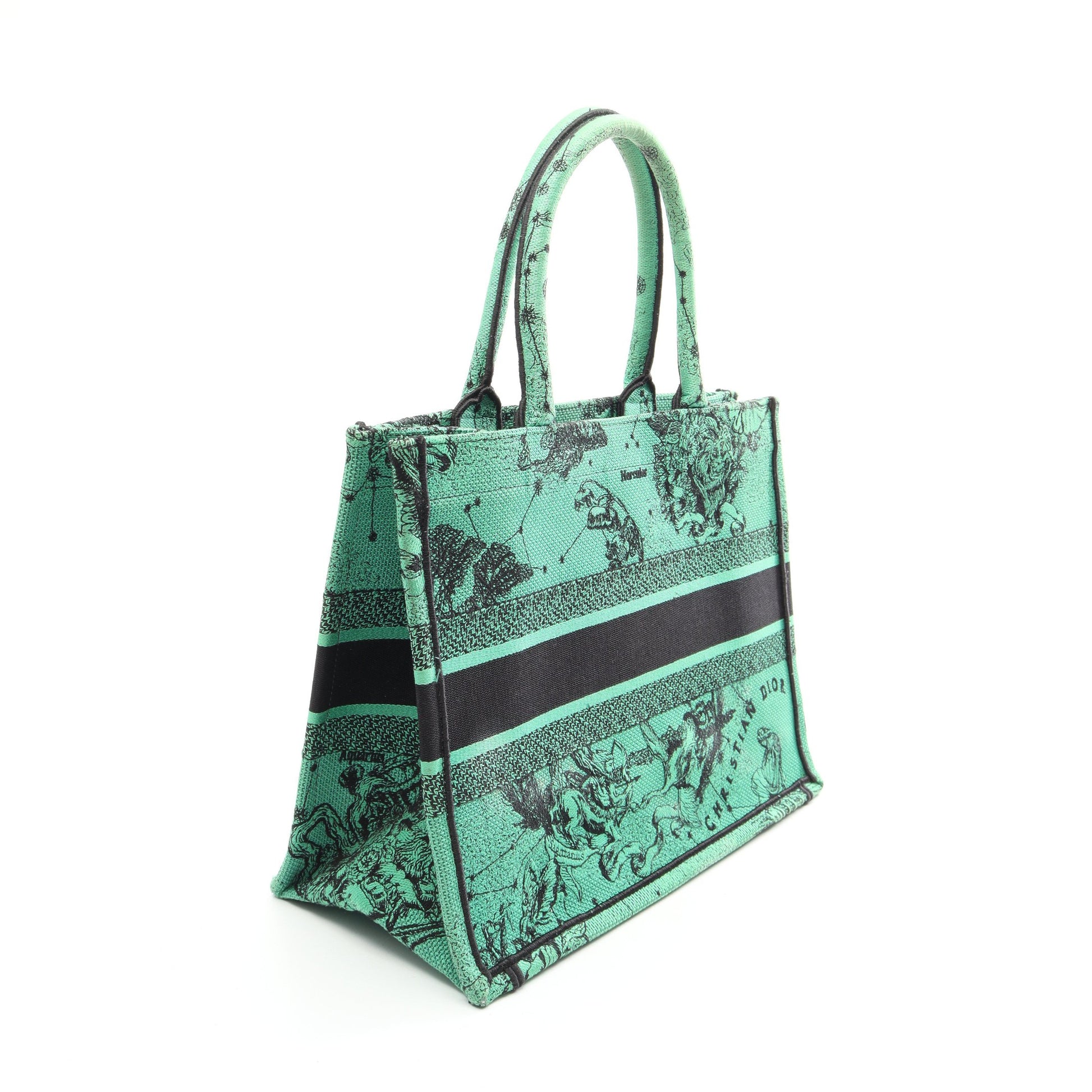 BOOK TOTE ブックトート ミディアム ハンドバッグ トートバッグ キャンバス グリーン ブラック クリスチャンディオール バッグ Christian Dior